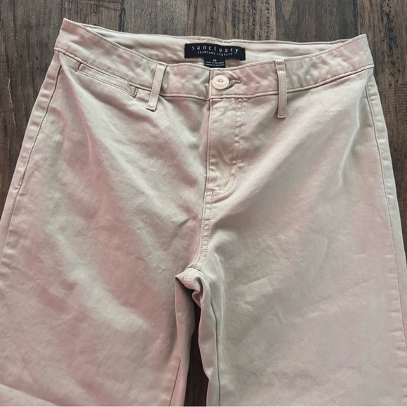 EUC Sanctuary Standard Surplus Wide Leg Crop Chino Frayed Hem Size 26 Khaki tan - Picture 4 of 10